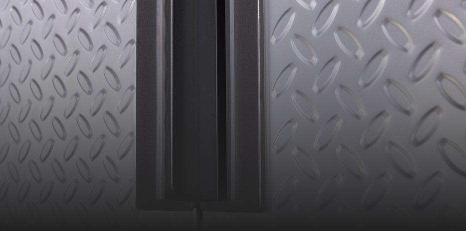 Gladiator cabinet doors with the adjustable soft close feature