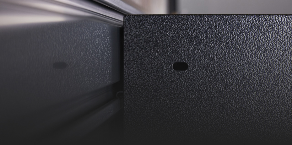 The top corner of a Gladiator Storage Unit installed into a wall