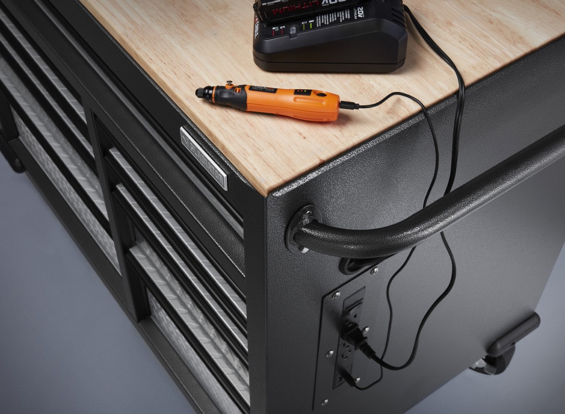 A soldering tool on a Gladiator Tool Chest