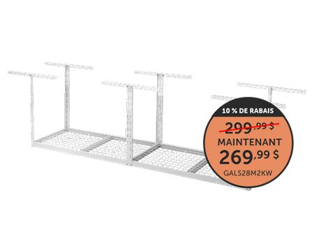 Tablette de rangement suspendue GearLoft™ de 2 pi (61 cm) x 8 pi (243.8 cm)